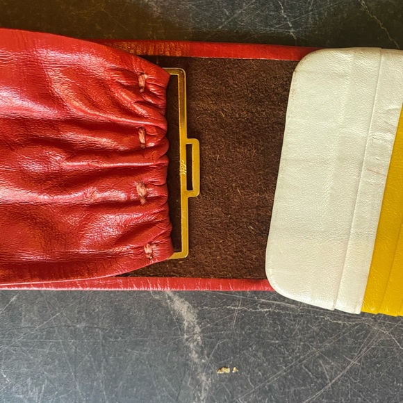 Vintage 80s New Wave Punk Italian Leather Retro mod slouchy Belt M - Picture 3 of 8